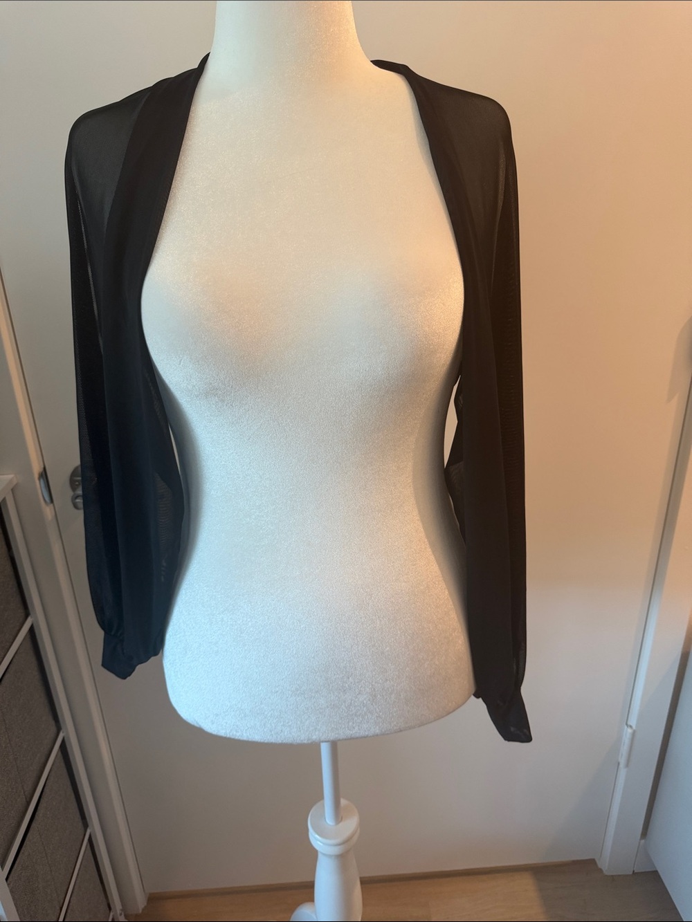 Windsor Black Sheer Open-Front Shrug